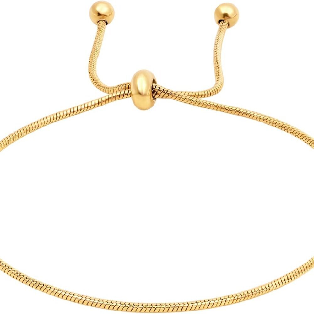Gold Plated Bracelets for Women Trendy Dainty Adjustable Bolo Bracelets Tennis B